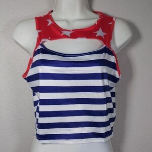 Striped Red and Blue Women's Top